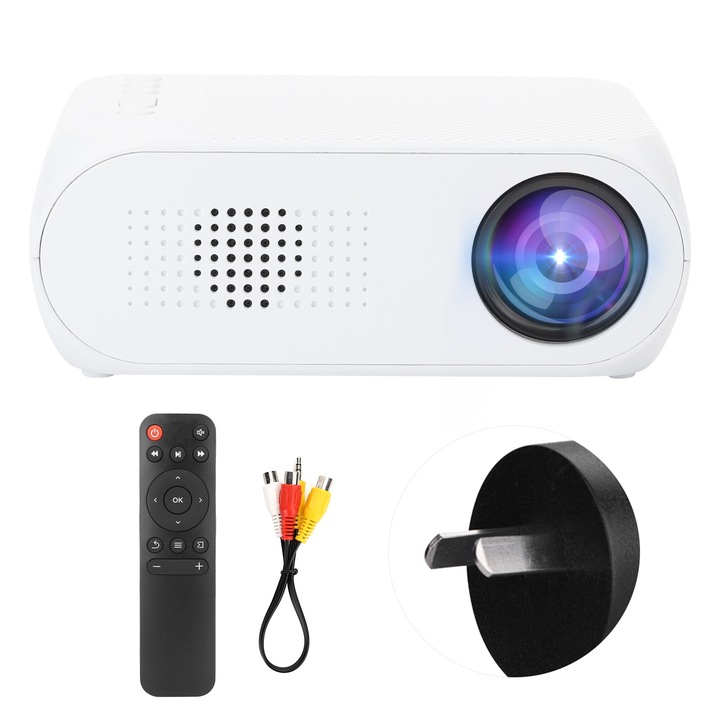 Longziming LED videoprojektor, 600lm, 1080P, 24-60 hüvelykes vetítés, HDMI, USB