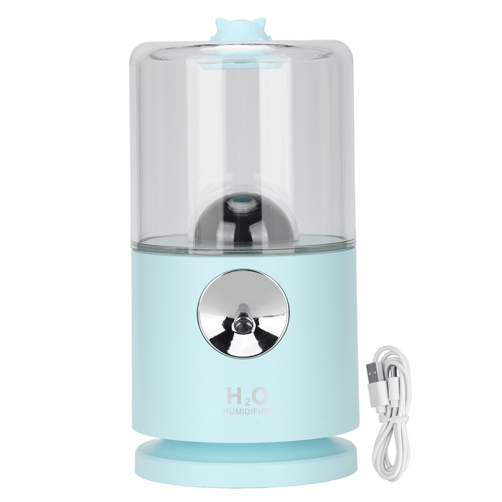 Hordozható párásító kivetítővel, hosszú szirénával, 400 ml-es űrtartalommal, 2000 mAh-s akkumulátorral, kompakt kialakítással, többszínű