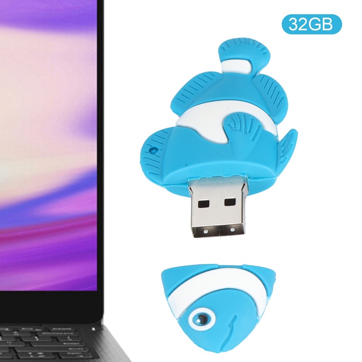 USB памет, longziming, U Disk cartoon, 32GB, син