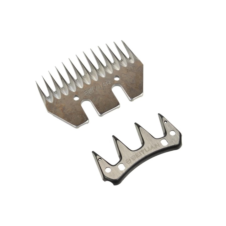 Tartalék késkészlet birkanyíró géphez, acél kés és fésű, 13 fog + 4 penge