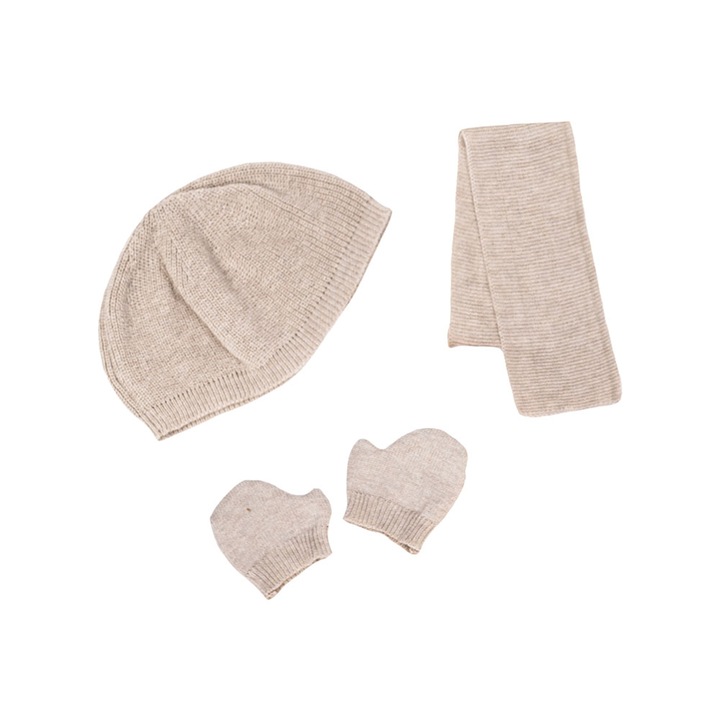 Комплект аксесоари за кукли Rubens Barn, шапка, шал, ръкавици, сиво
