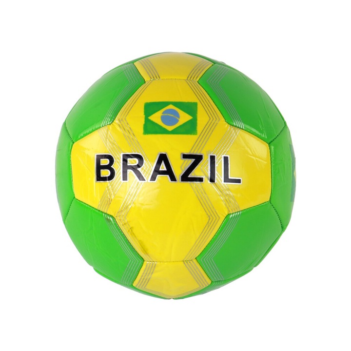 Minge fotbal, LEAN TOYS, 24 cm, verde/galben