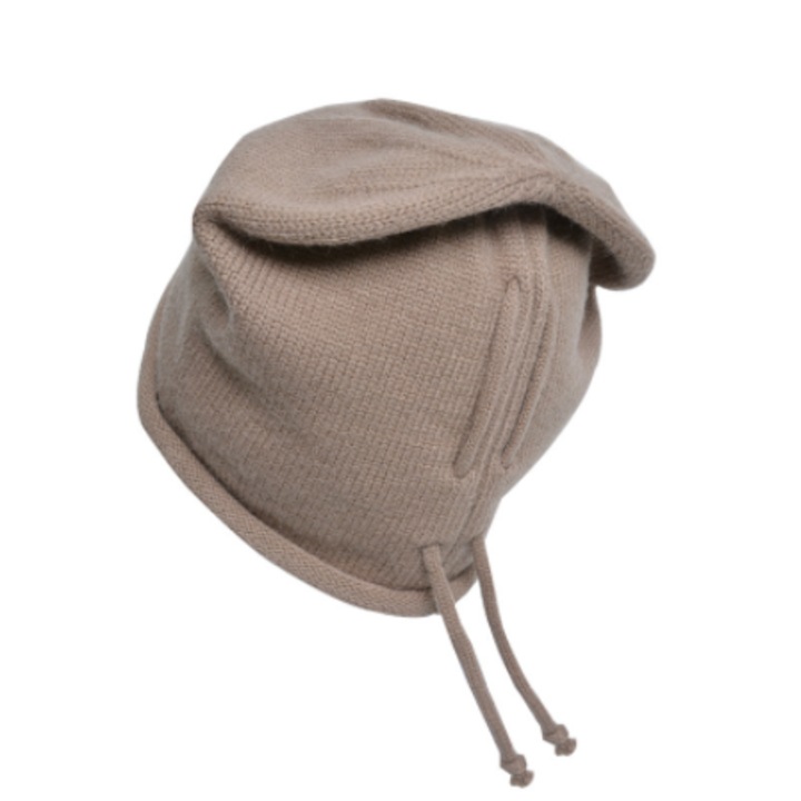 Khaki halmozott sapka Őszi és téli vékony szakasz Hideg sapka, Zsinór állítás, Sapka kerülete 55-60cm