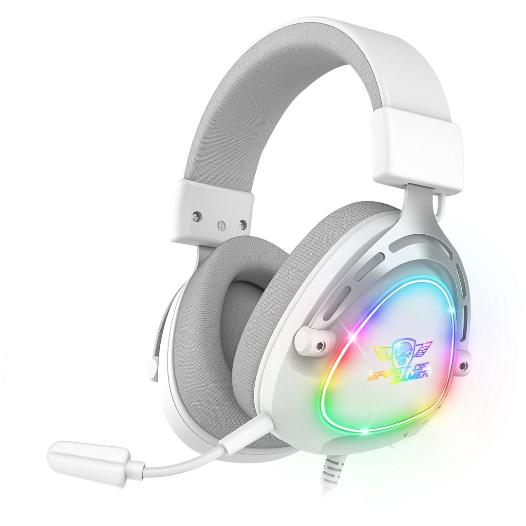 Casti cu fir Spirit of Gamer Elite H40, alb, RGB, 3.5mm