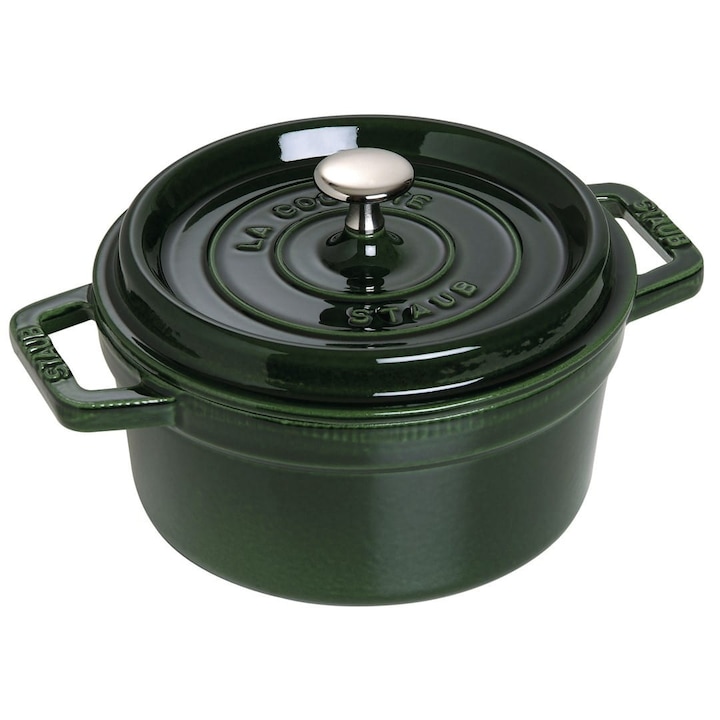 Чугунена тенджера Staub, кръгла, 2,2 л, зелена