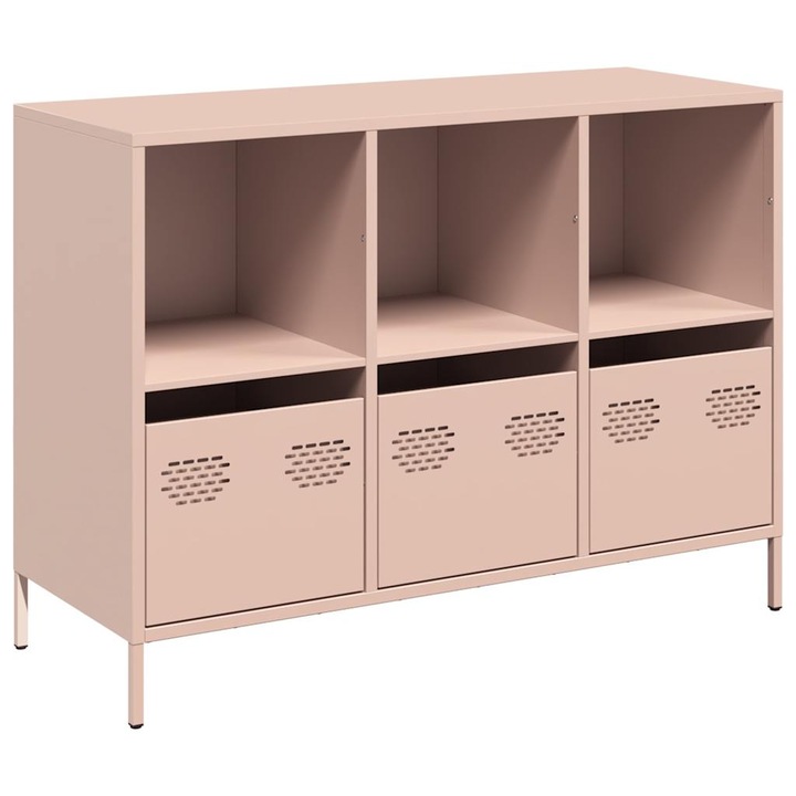 Dulap vidaXL, roz, 101,5x39x73,5 cm, otel laminat la rece, 23.67 kg