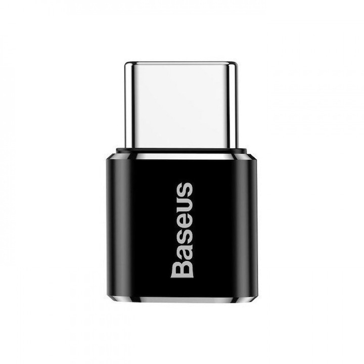 Преходник Baseus Mini, Micro USB F към Type-C, OTG, Черен