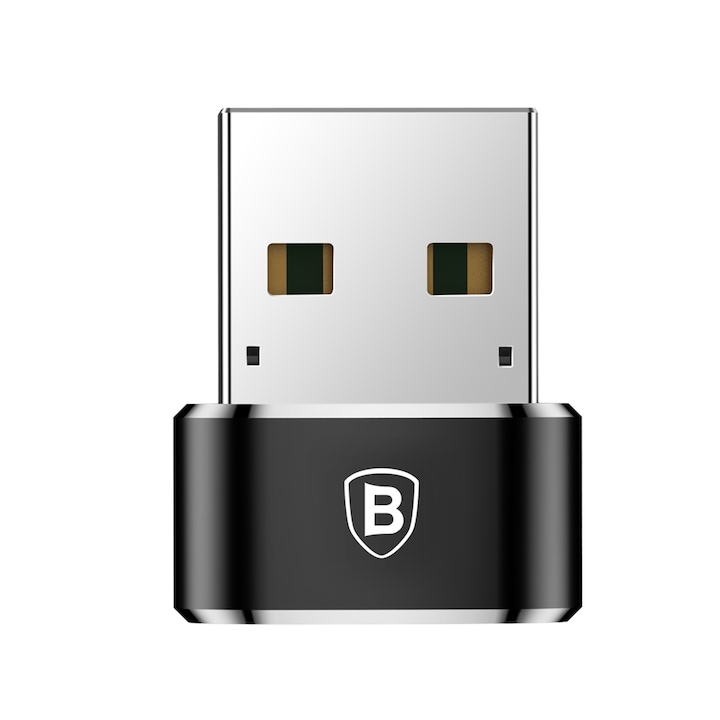 Преходник Baseus Mini, Type-C F към USB, OTG, Черен