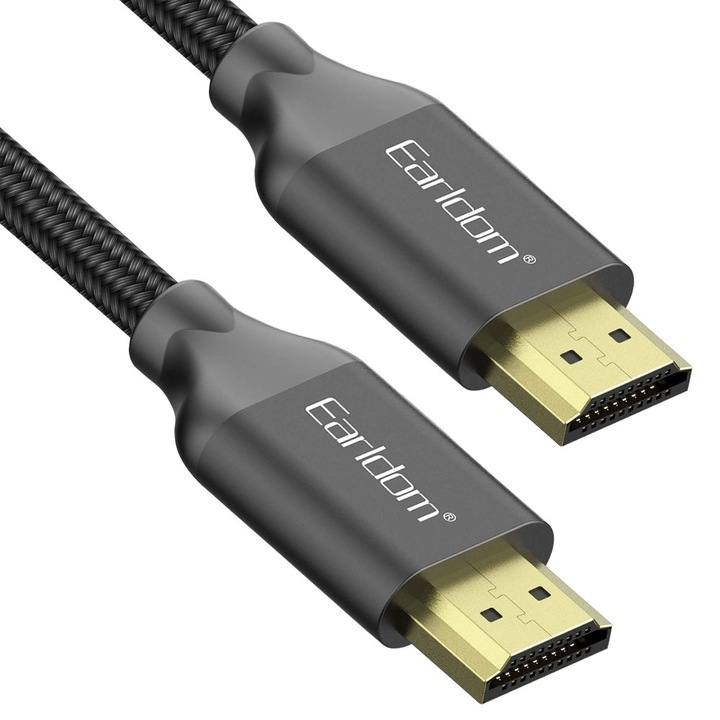 Кабел Earldom ET-W26 HDMI - HDMI, 2м., 4К, С оплетка, Черен