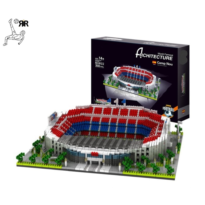 RIR Építőkészlet, Camp Nou Stadion – FC Barcelona, 3500 db, többszínű