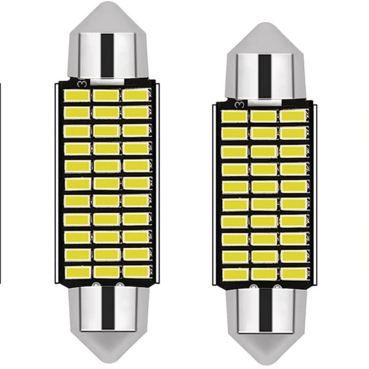 Комплект 2 LED крушки c5w, Basesailor, Бяла, 41 мм, 300 лумена
