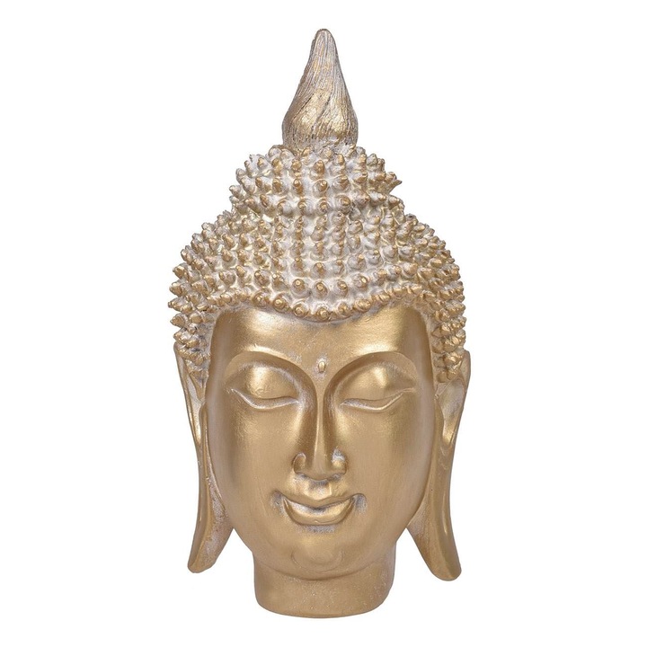 Asztali dekoráció, Buddha, arany, átmérő 15 cm, magasság 27 cm, poligyanta