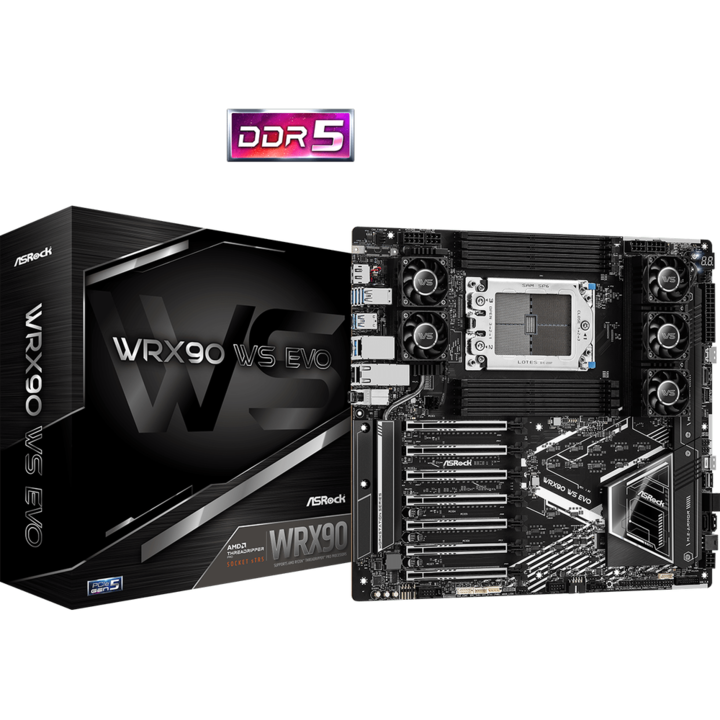 ASRock WRX90 WS EVO alaplap, AMD WRX90 sTR5, EEB