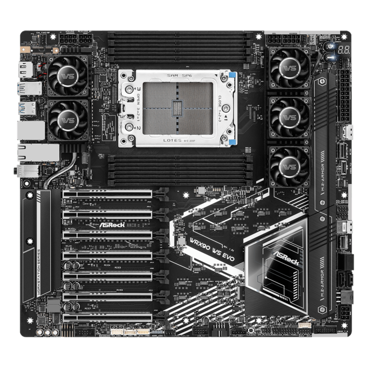 Placa de baza ASRock WRX90 WS EVO, Socket sTR5, EEB Form Factor, 8xDDR5 ...