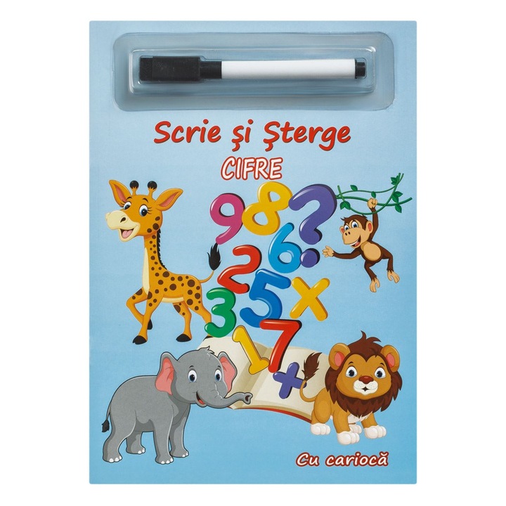 Carte Educativa Scrie si Sterge, Cifre, Multicolor, Cu Carioca