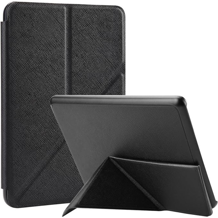 Husa pentru Kindle Paperwhite 11th generation, Basesailor 6 inch, neagra, ultra-usoara, cu suport