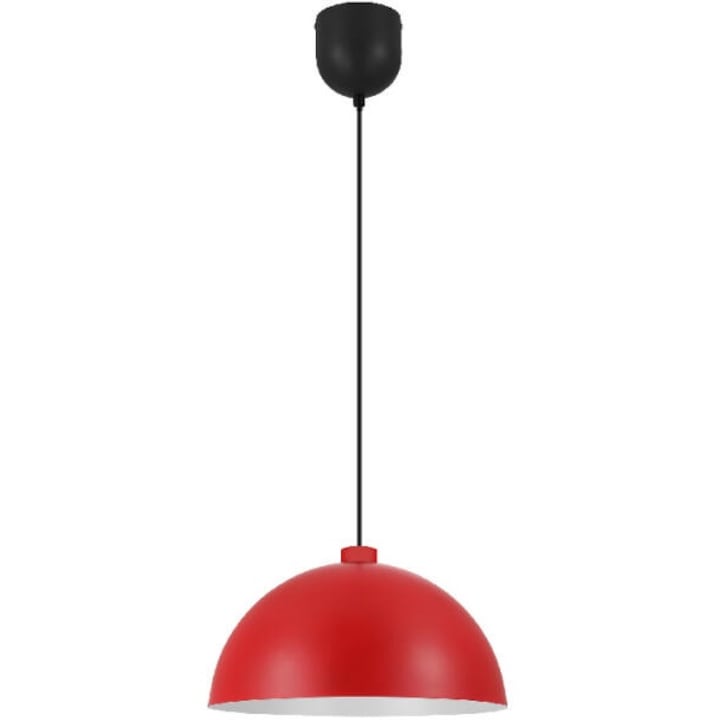 Pendul sfera GoodHome Songor, rosu, 1xE27, 60W, cablu reglabil, design modern