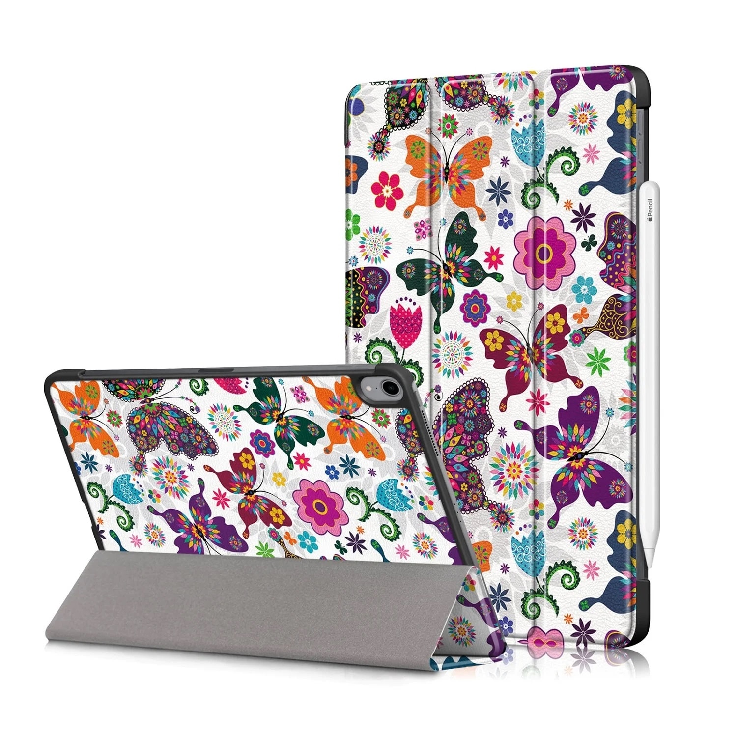Husa de protectie premium Natty Pell, Compatibila Apple iPad 10 (2022), 10.9", Fluturi