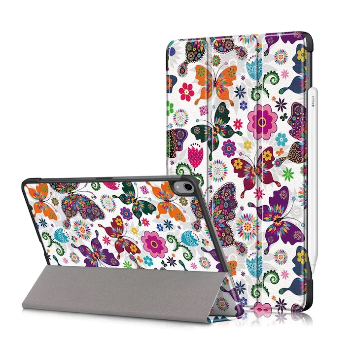 Премиум защитен калъф Natty Pell, Съвместим с Apple iPad 10 (2022), 10.9", Butterflies