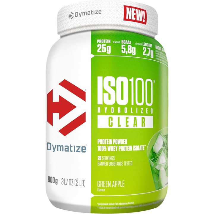 Proteina ISO 100 Hydrolized Clear Green Apple 900g