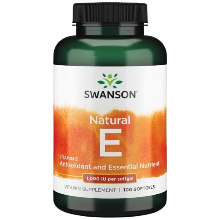 Хранителна добавка SWANSON Natural Vitamin E 1000 IU, 100 Гел капсули