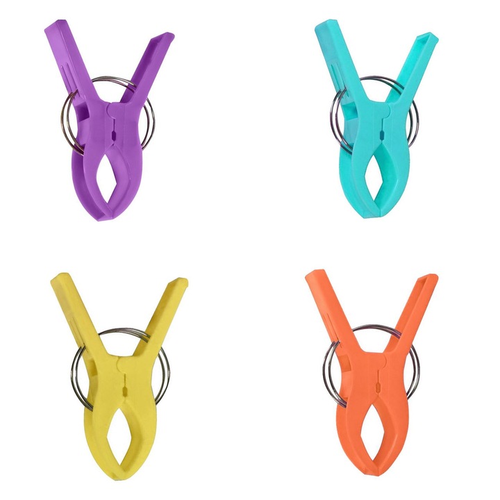 Set Carlige Prindere Prosop, 12 cm, Multicolor, 4 Bucati