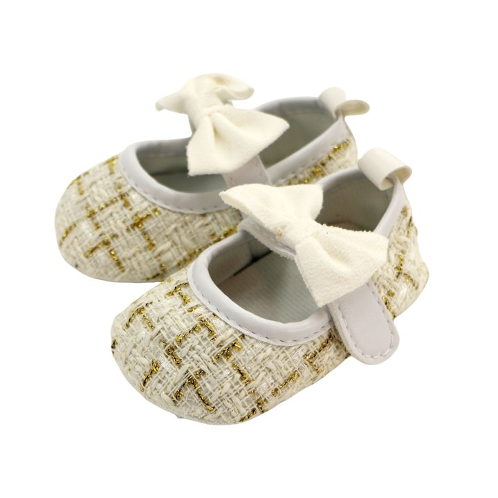 Botosei cu funda pentru fete, primii pasi, 43064-H34, alb, 12 EU
