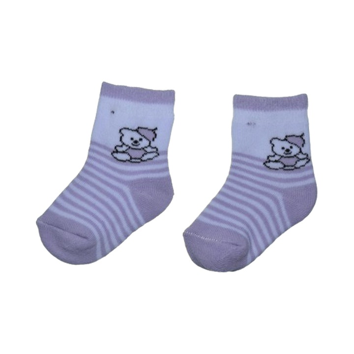 Sosete flausate pentru fete, Mini Junior, SSTMJ-2M, Mov 113773
