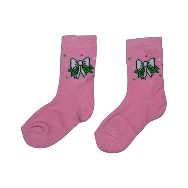 Sosete flausate pentru fete, Mini Junior, SSTMJ-7R, Roz 23-25 EU