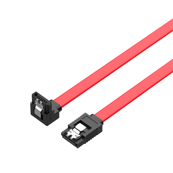 SATA 3.0 кабел, VENTION, 6.0 Gbps 7 пина, ъгъл 90 градуса, 50 см, червен