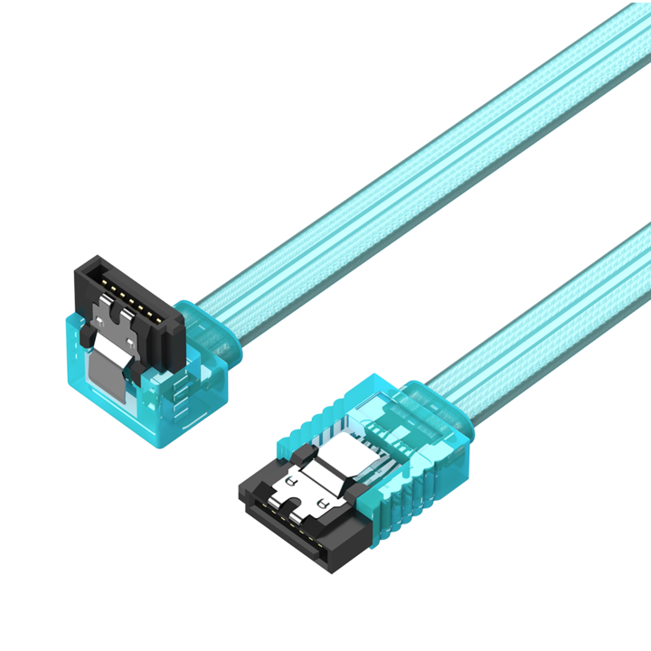 SATA 3.0 кабел, VENTION, 6.0 Gbps 7 пина, ъгъл 90 градуса, 50 см, зелен