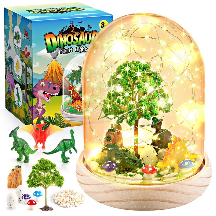 Éjszakai lámpa gyerekeknek, ATOPDREAM, dinoszaurusz, tartozékkészlet, hordozható, elemmel működik, sokszínű