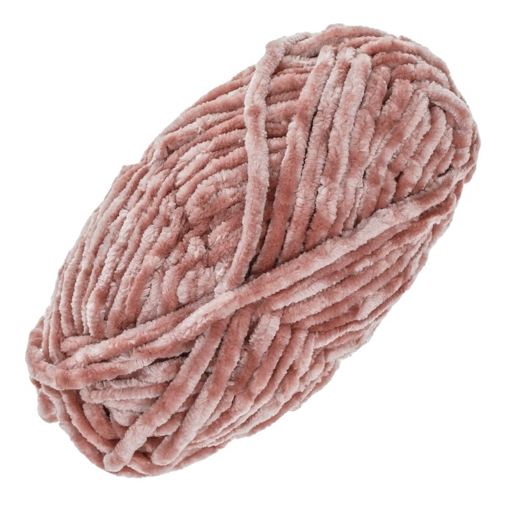 Kötőcérna, bársony, rózsaszín, poliészter, 50g