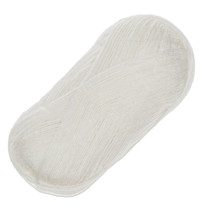 Kötőfonal, Varrófonal, Akril 80% Gyapjú 20%, Fehér, Kapacitás 100g, MYONNA IT & E- COMMERCE ®