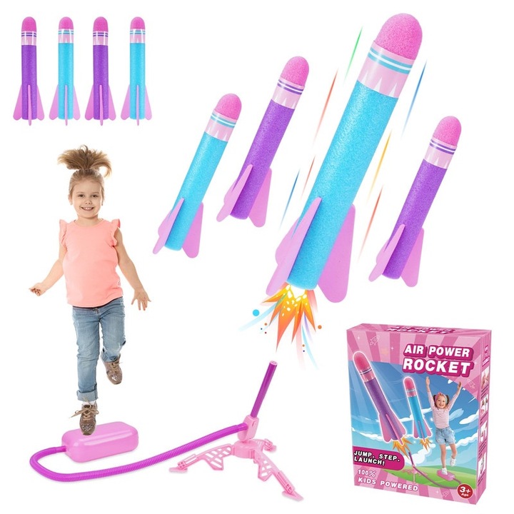 Комплект за изстрелване на ракети от пяна ATOPDREAM, 4 части, сгъваем дизайн, за игри на открито, многоцветен