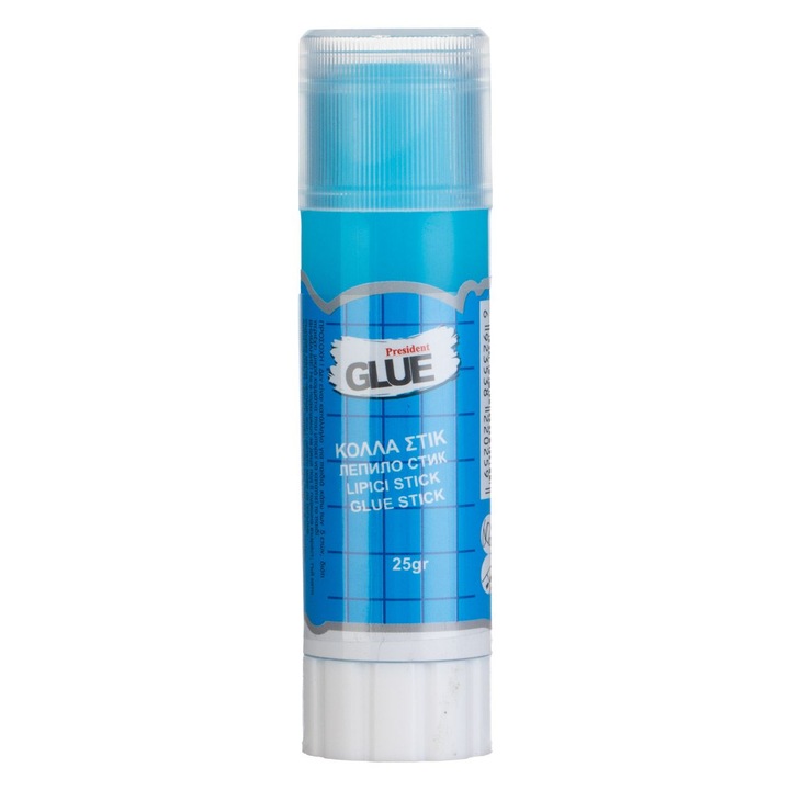 Lipici Stick President Glue, Culoare Albastru, Capacitate 25g