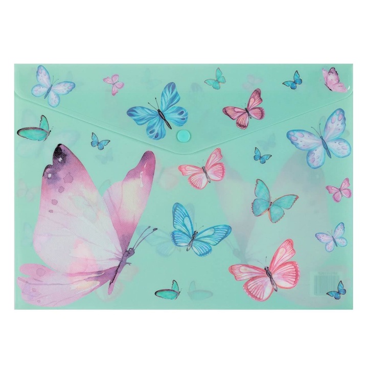 Mapa cu Capsa Verde Menta Fluturi 33x24cm
