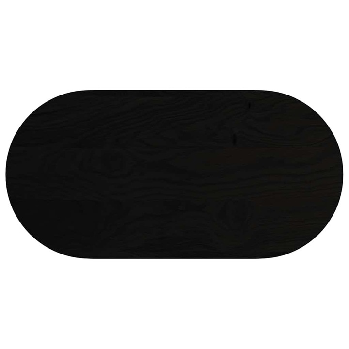 Blat de masa vidaXL, maro inchis, 100x50x4 cm, lemn masiv de stejar oval, 14.55 kg