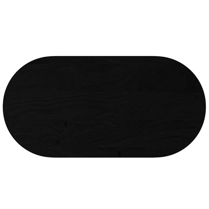 Blat de masa vidaXL, maro inchis, 120x60x2 cm, lemn masiv de stejar oval, 10.05 kg