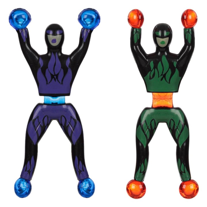 Jucarii Lipicioase Acrobat, Set 2 Bucati, Multicolor, Pentru Ziduri, 3+ Ani