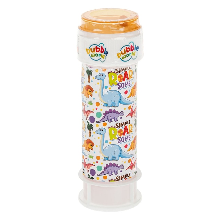 Jucarii Baloane de Sapun, Bubble World, Dinozauri, Sticle Multicolor, Capacitate 60ml, COMSTO IT & E- COMMERCE ®