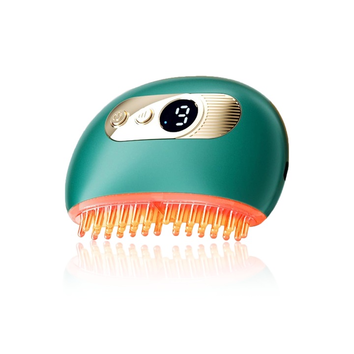 Elektromos masszázskészülék, ZXJDN®, 9 vibrációs mód, 9 fűtési fokozat, TENS impulzus technológia, kaparó funkció, alkalmas nyirokelvezetésre, méregtelenítésre, újratölthető, zöld