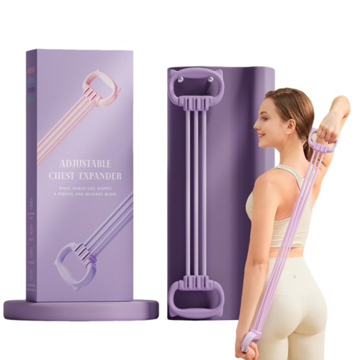 6 Rugós expander, erősítő edzéshez, Ergonomikus kialakítás, Lila