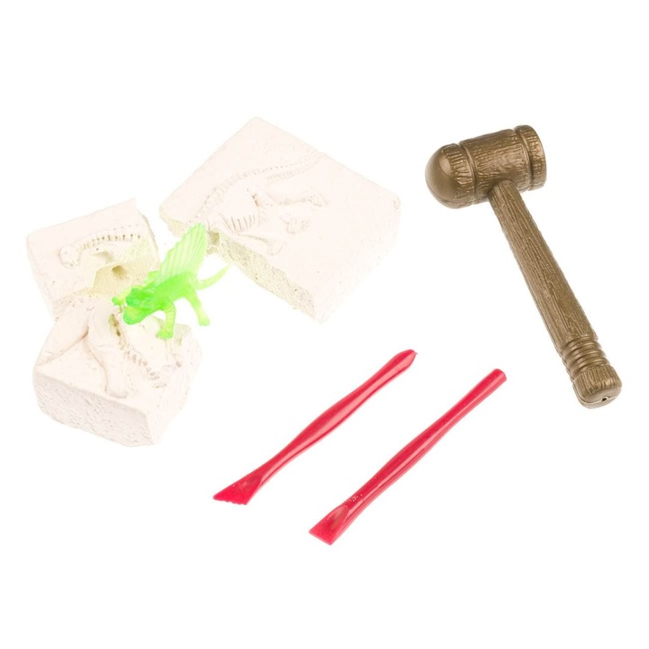 Set Excavare Fosile Dinozauri, Unelte Incluse, Avertismente 3+ Ani, Multicolor
