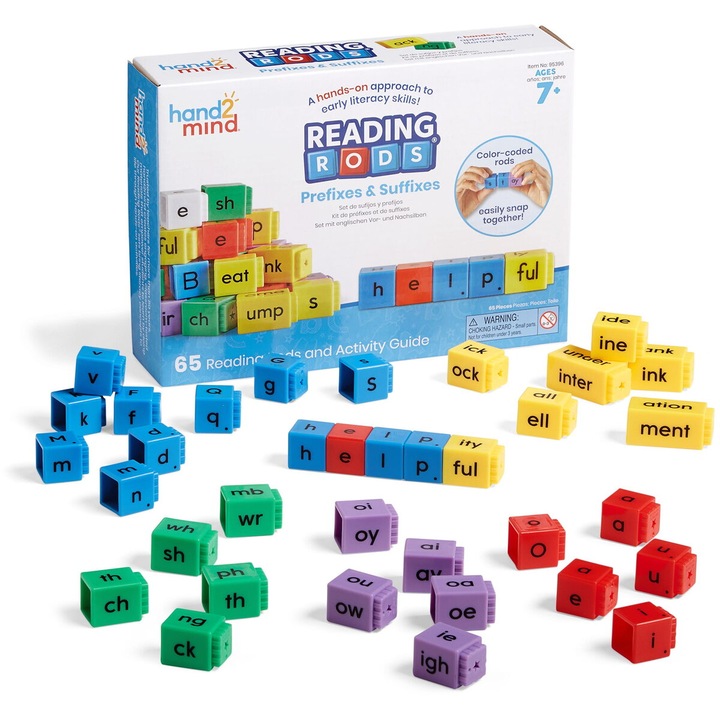 Reading Rods® kockák - Előtagok és utótagok