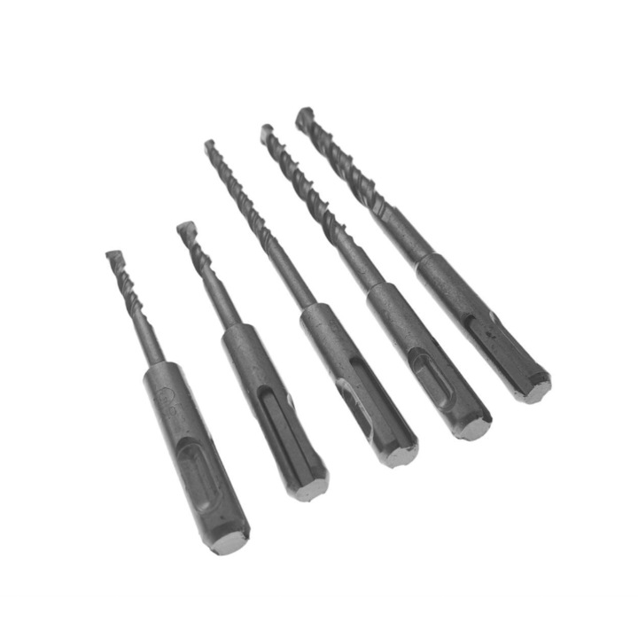 Set burghie pentru beton, prindere SDS, 5 piese, 5/6/8/10mm, cutie depozitare, Gri