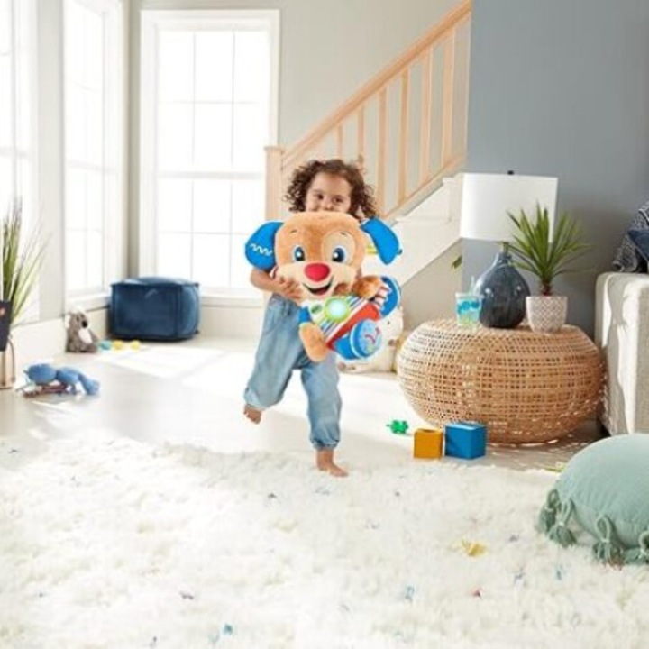 Catelus interactiv, Fisher Price, Invata si razi, limba germana, 40 cm