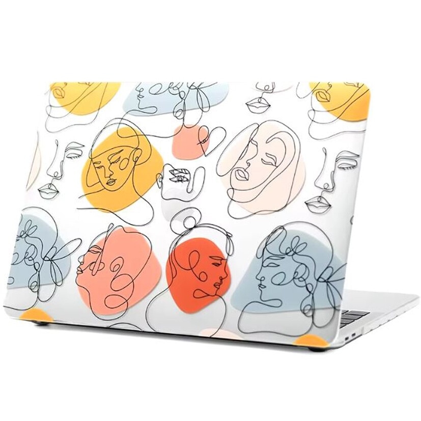 Husa cu Fete, Design Artistic, Compatibila cu MacBook Touchbar Air 13", Protectie eficienta, Transparenta si Multicolor