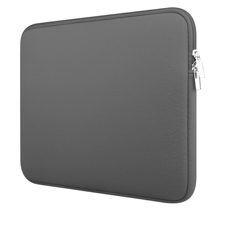 Elegáns laptoptáska, 15,6 hüvelykes, neoprén, 38x29x1,5 cm, szürke
