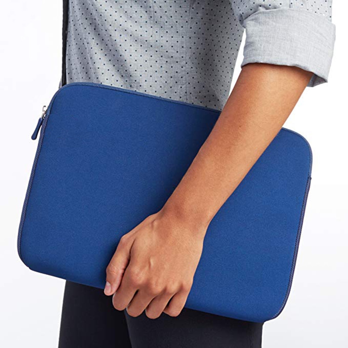 Husa laptop eleganta, 13 inch, din neopren, 34x25.5x1.7cm, albastra